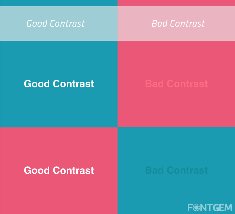 font color contrast guidelines