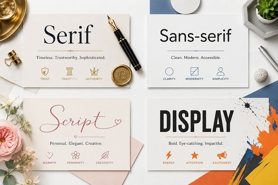 four font styles mood board