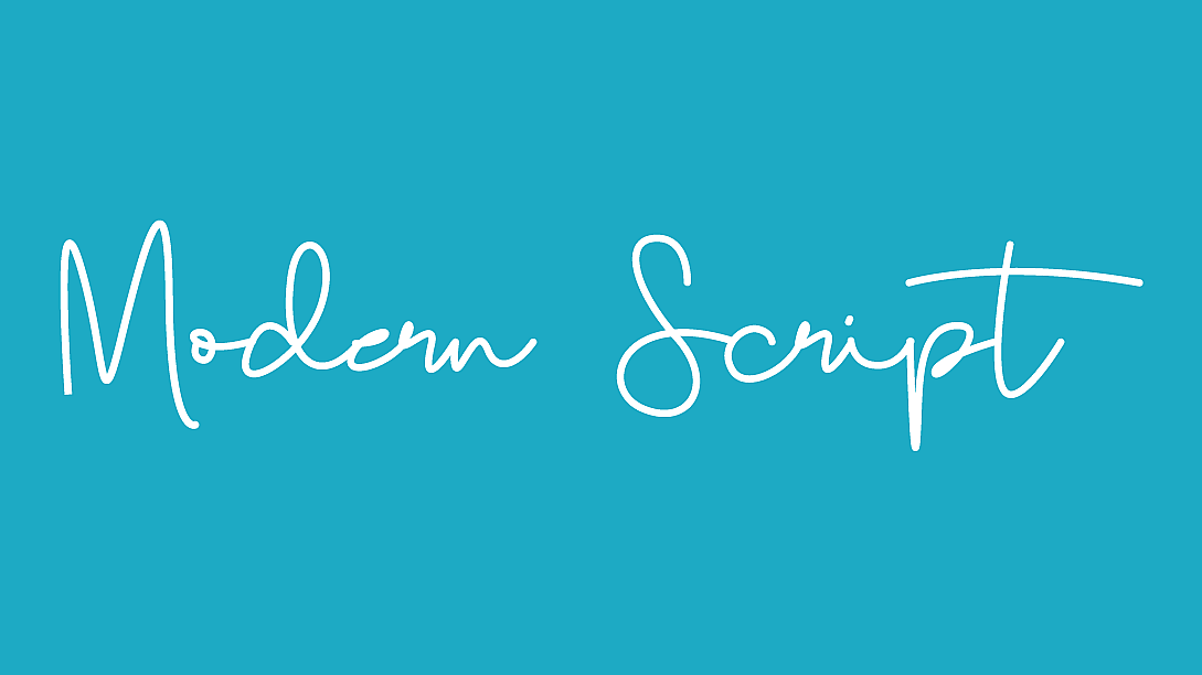script and cursive styles modern