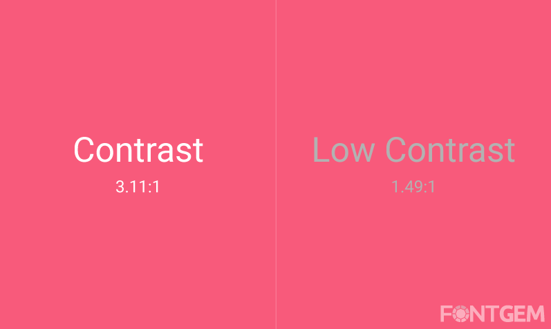 typeface element contrast