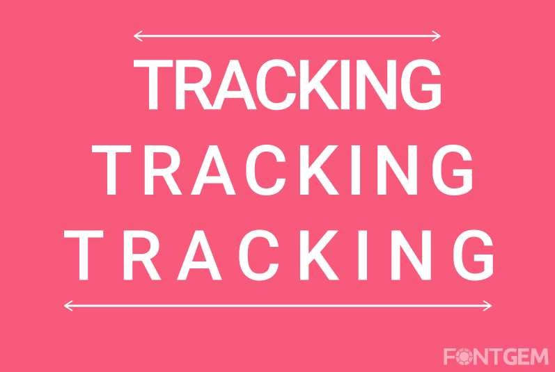 typeface element tracking